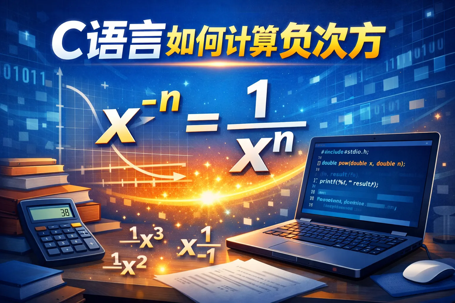 C语言如何计算负次方