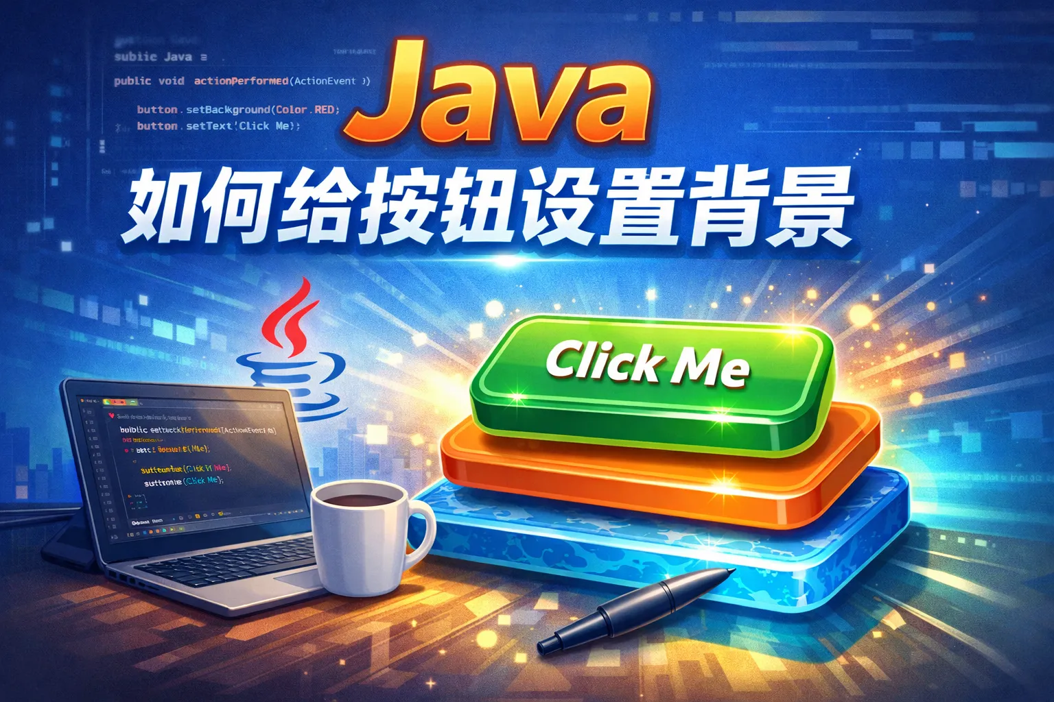 java如何给按钮设置背景