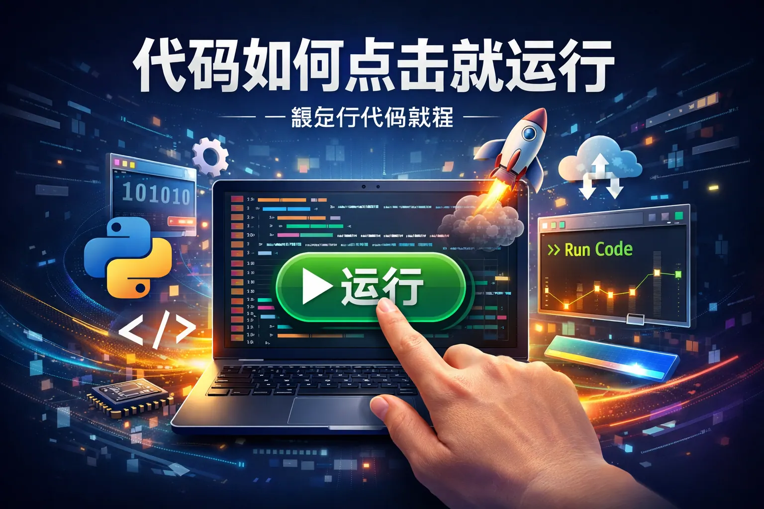 代码如何点击就运行