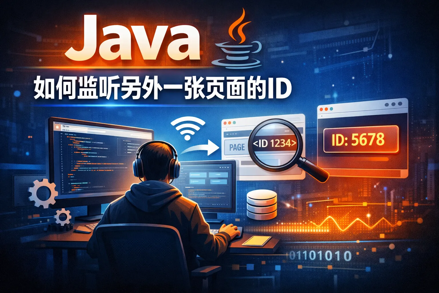 java如何监听另外一张页面的id
