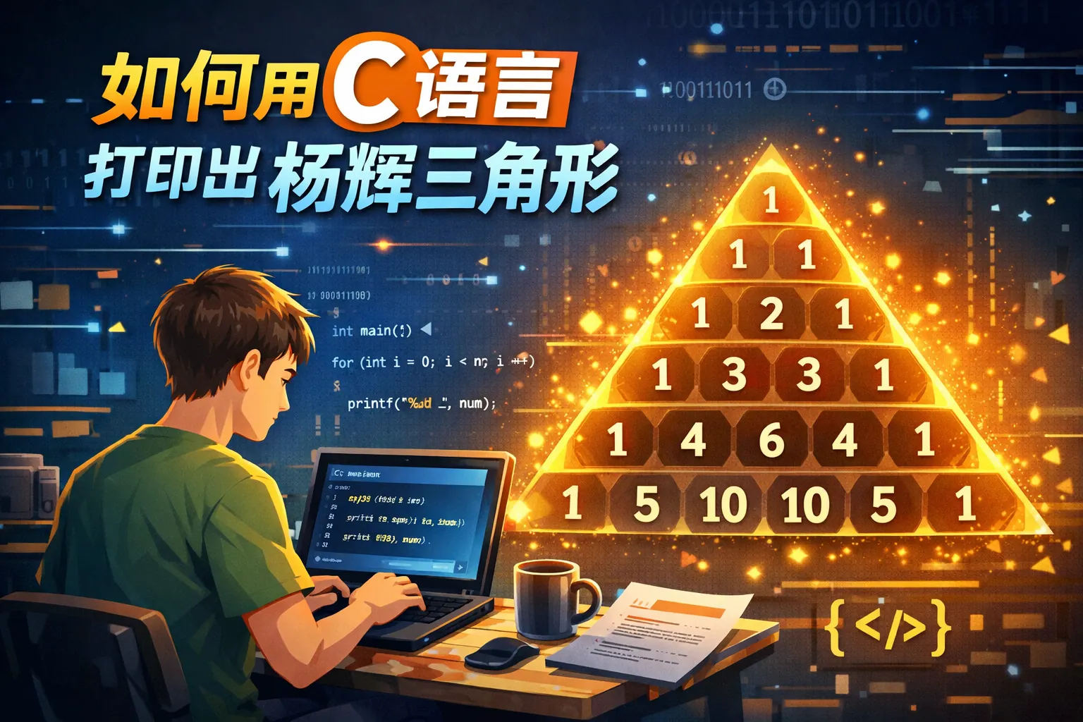 如何用c语言打印出杨辉三角形