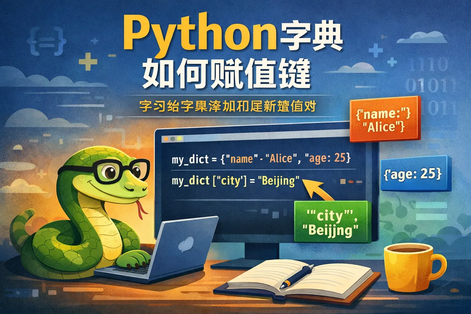 python字典如何赋值键