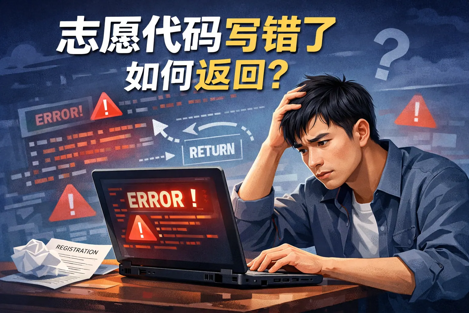 志愿代码写错了如何返回