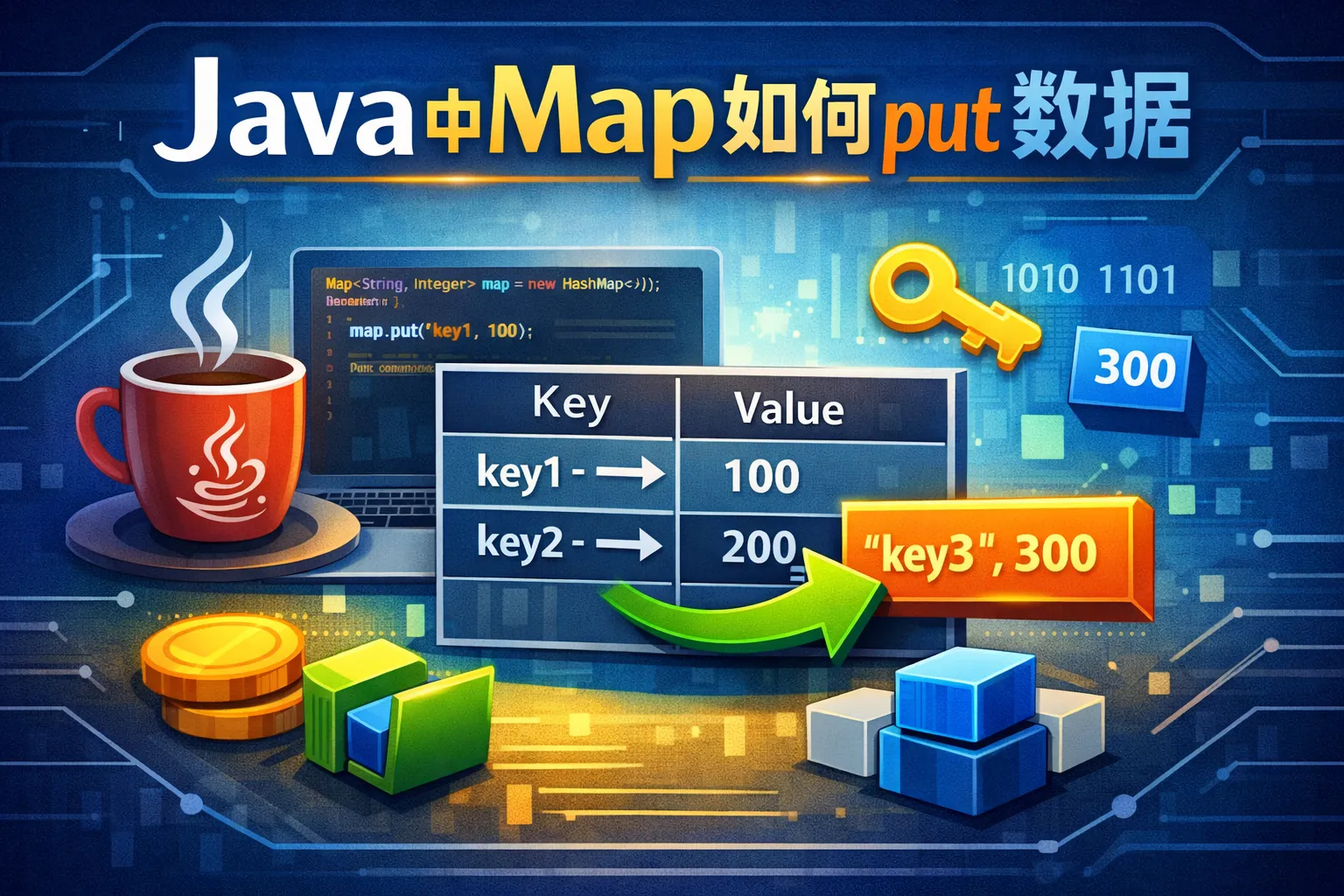 java中map如何put数据