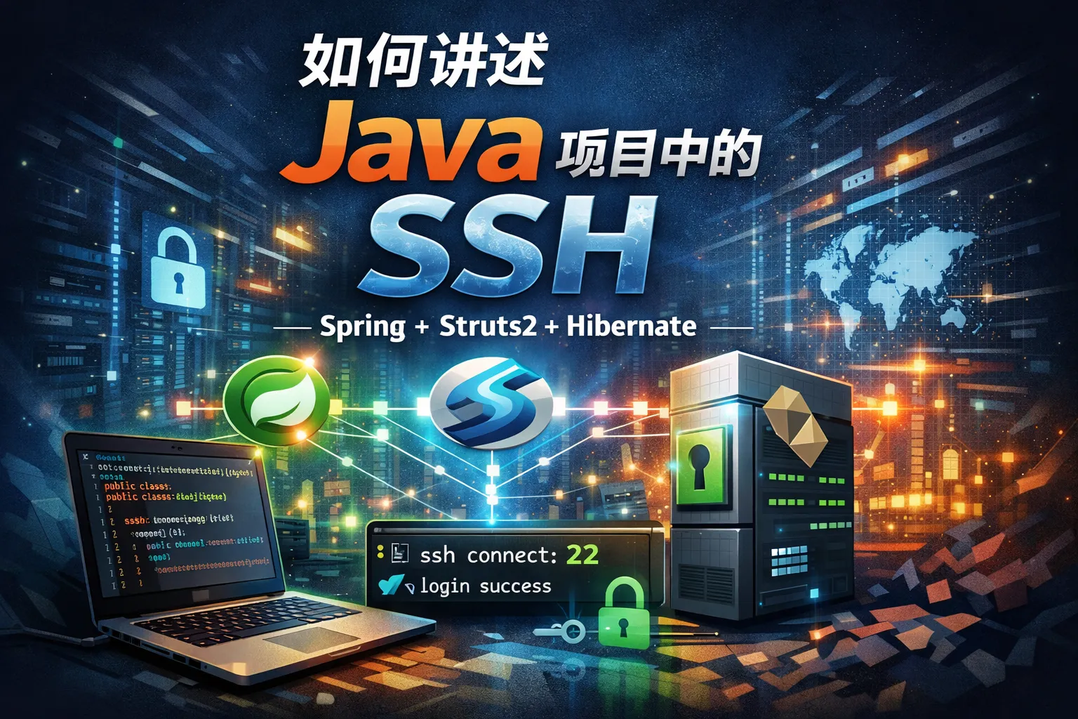 如何讲述java项目中中的ssh