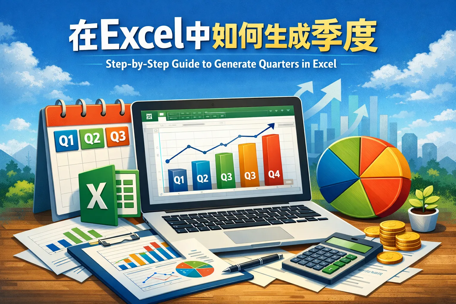 在excel中如何生成季度