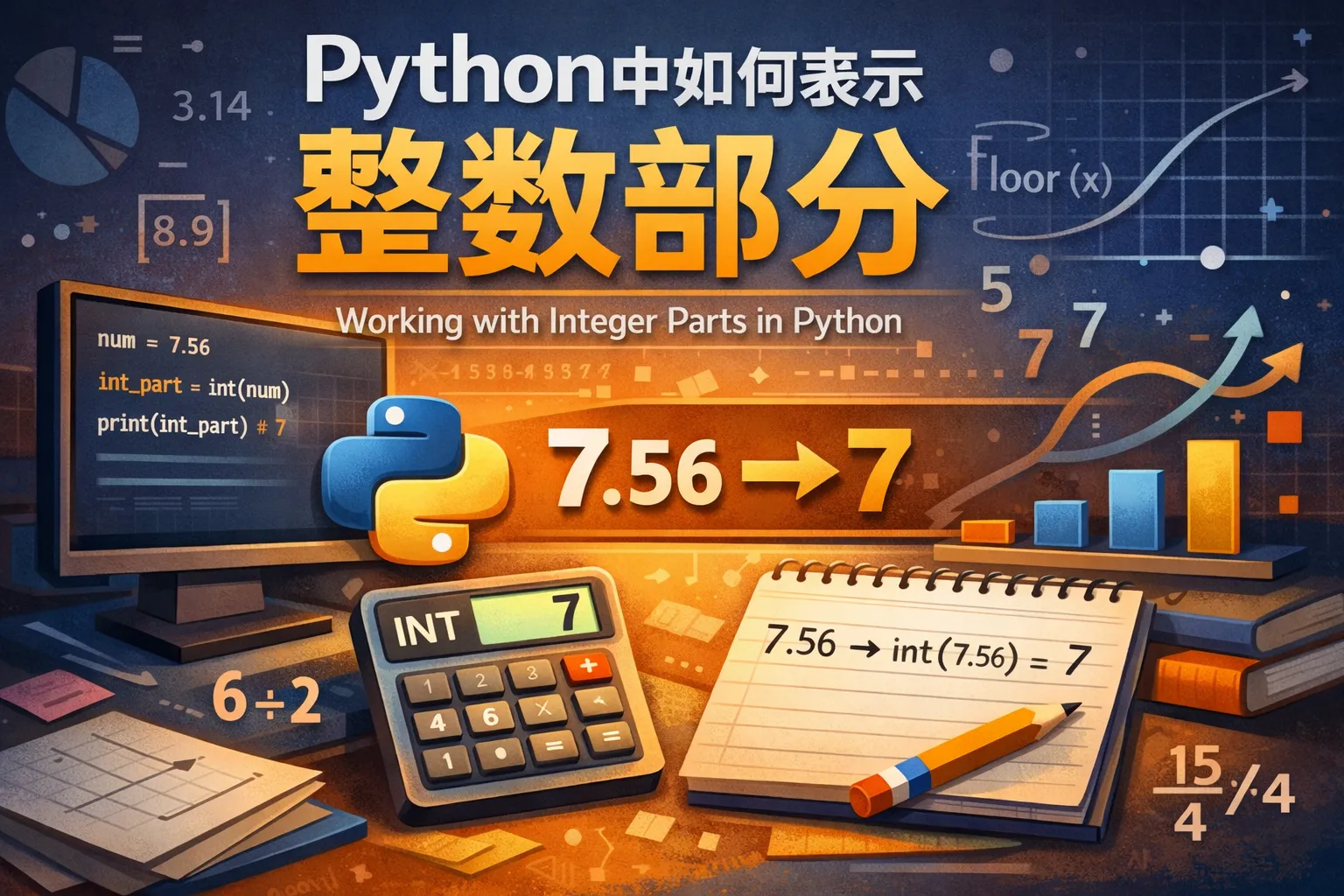 python中如何表示整数部分