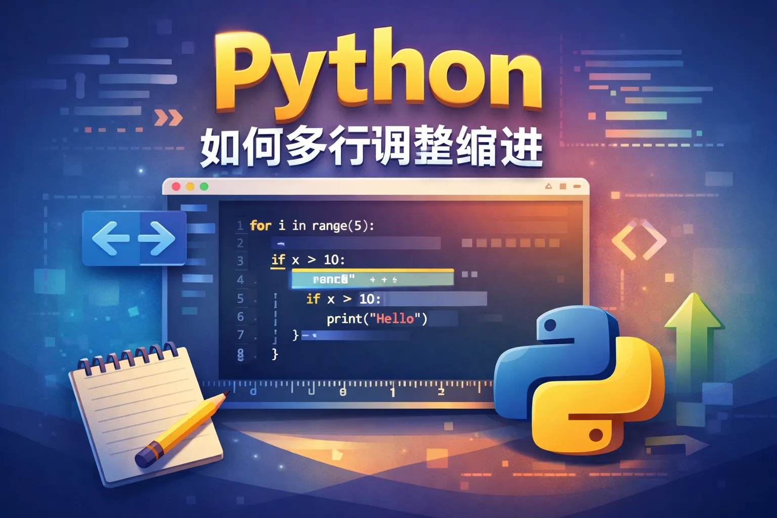 python如何多行调整缩进