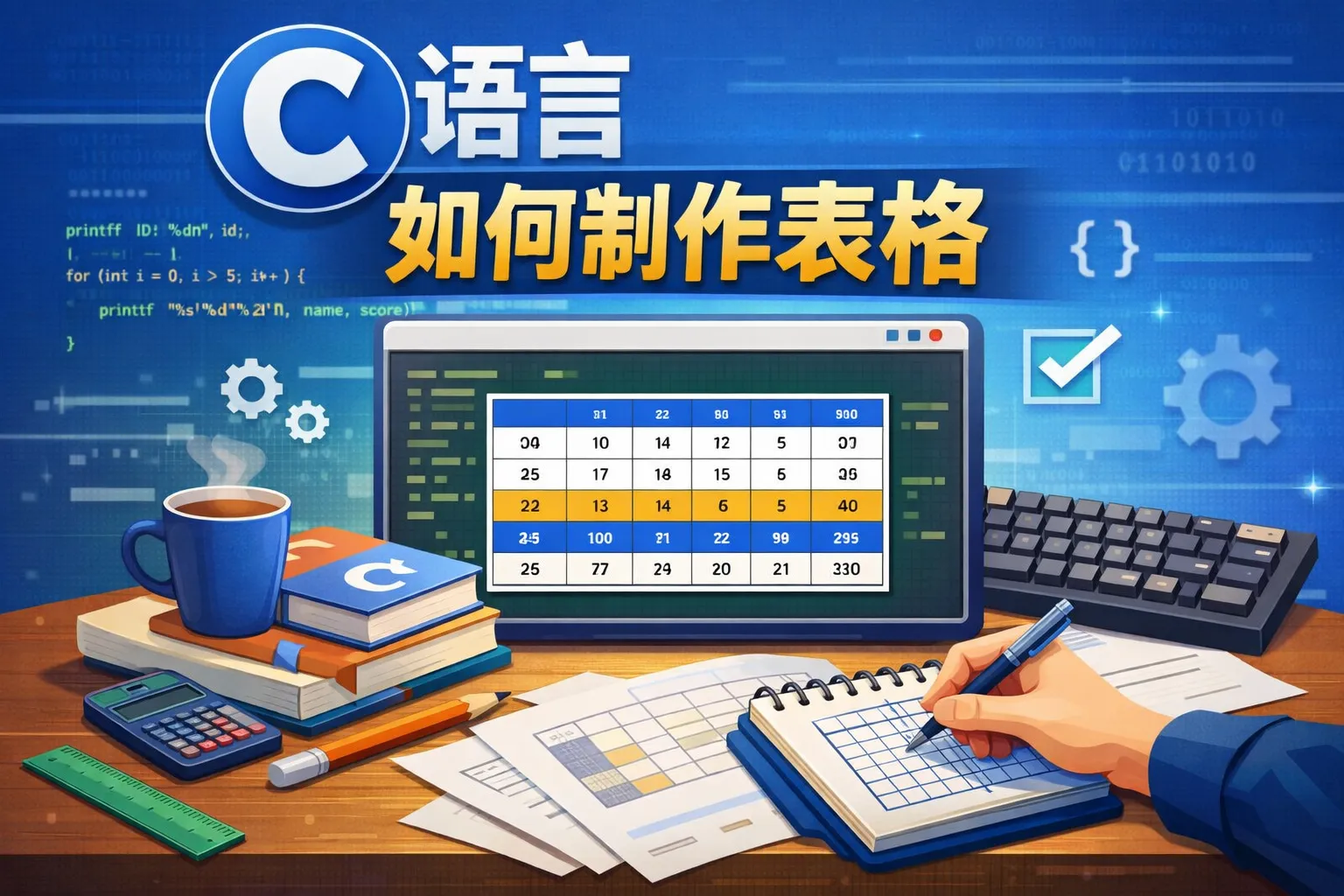 c语言如何制作表格