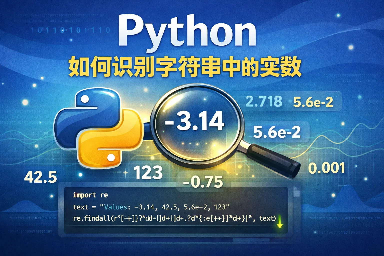 python如何识别字符串中的实数