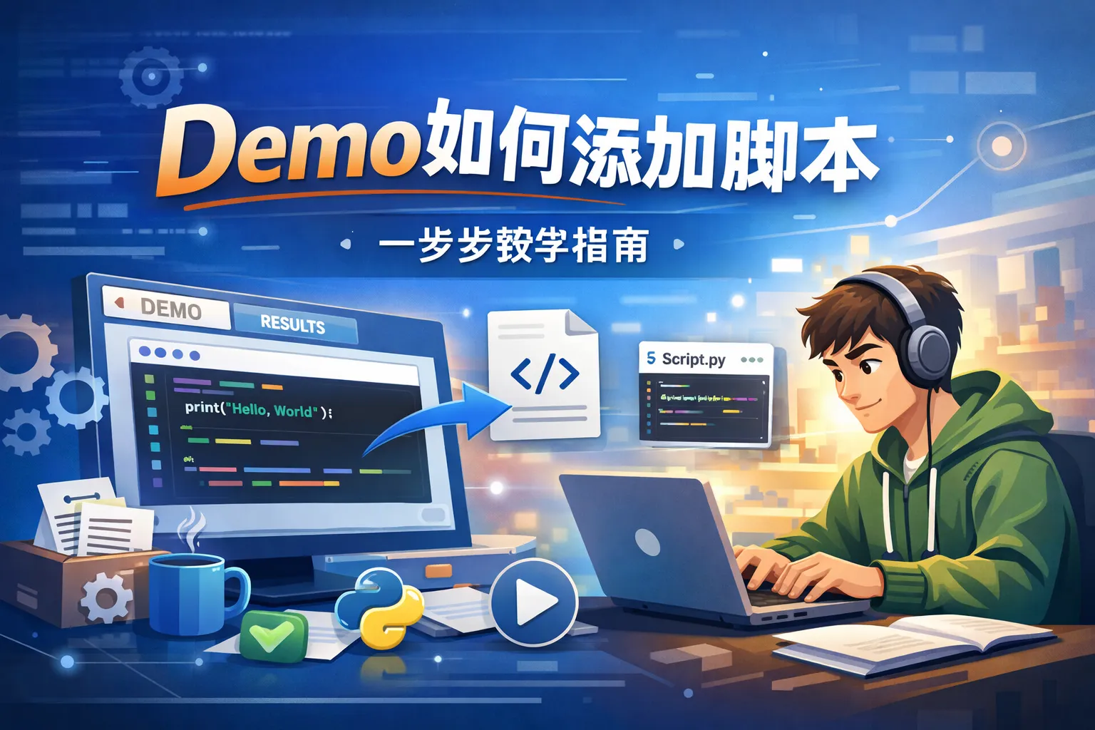 demo如何添加脚本