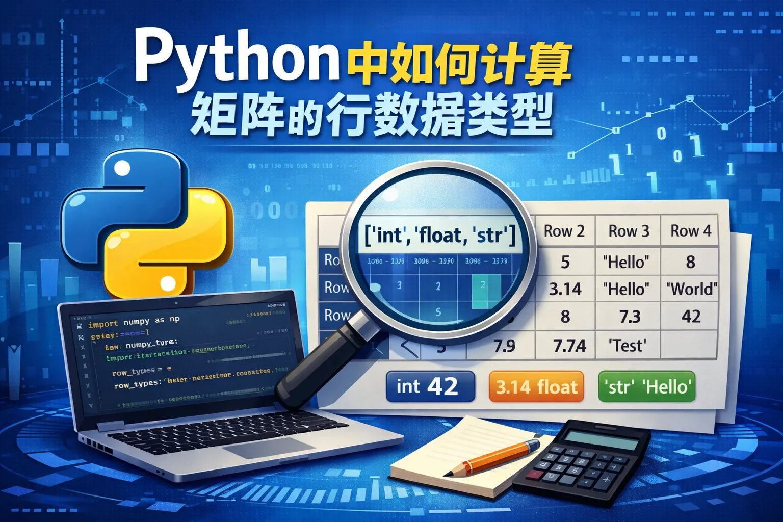python中如何计算矩阵的行数据类型
