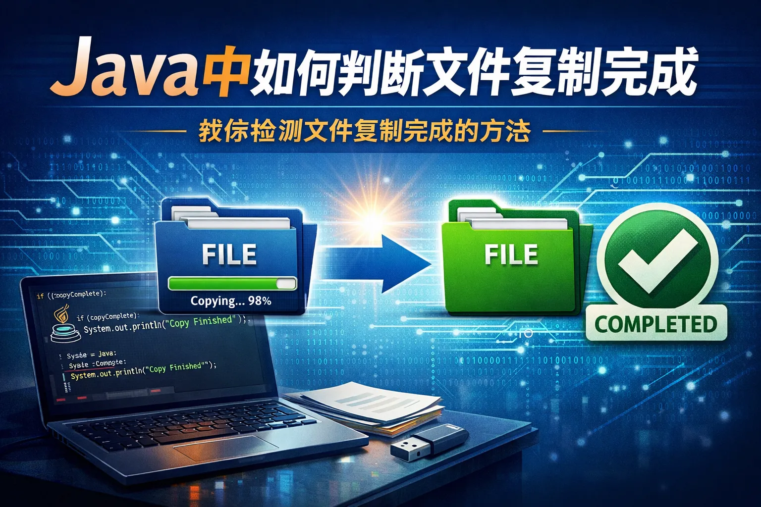 java中如何判断文件复制完成
