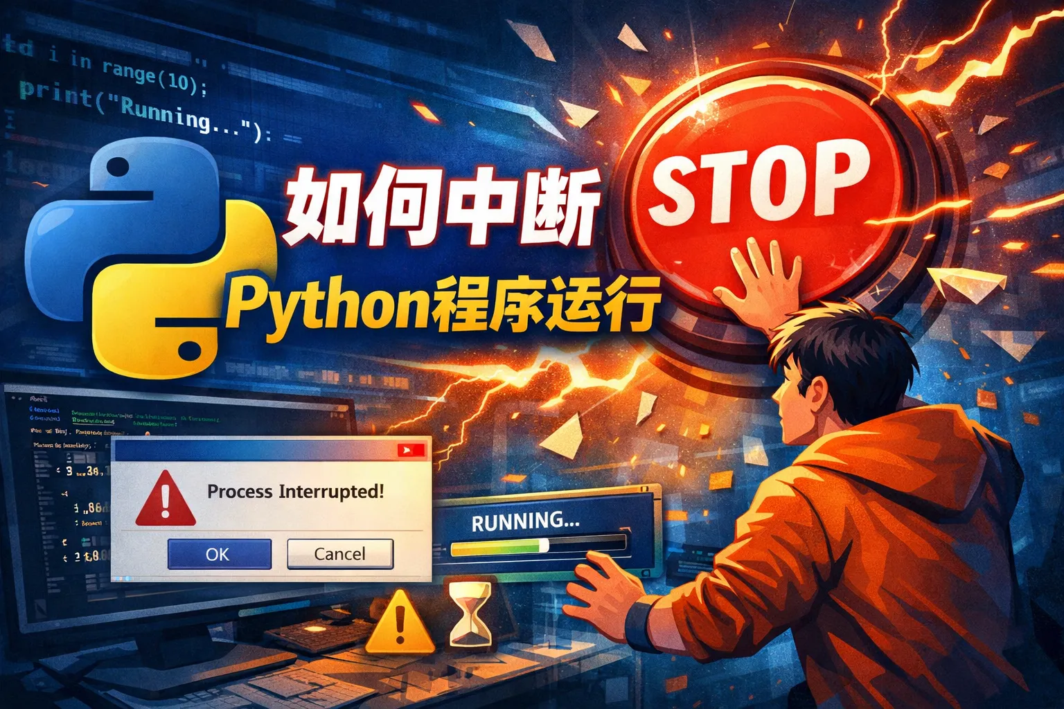 如何中断python的运行的程序运行