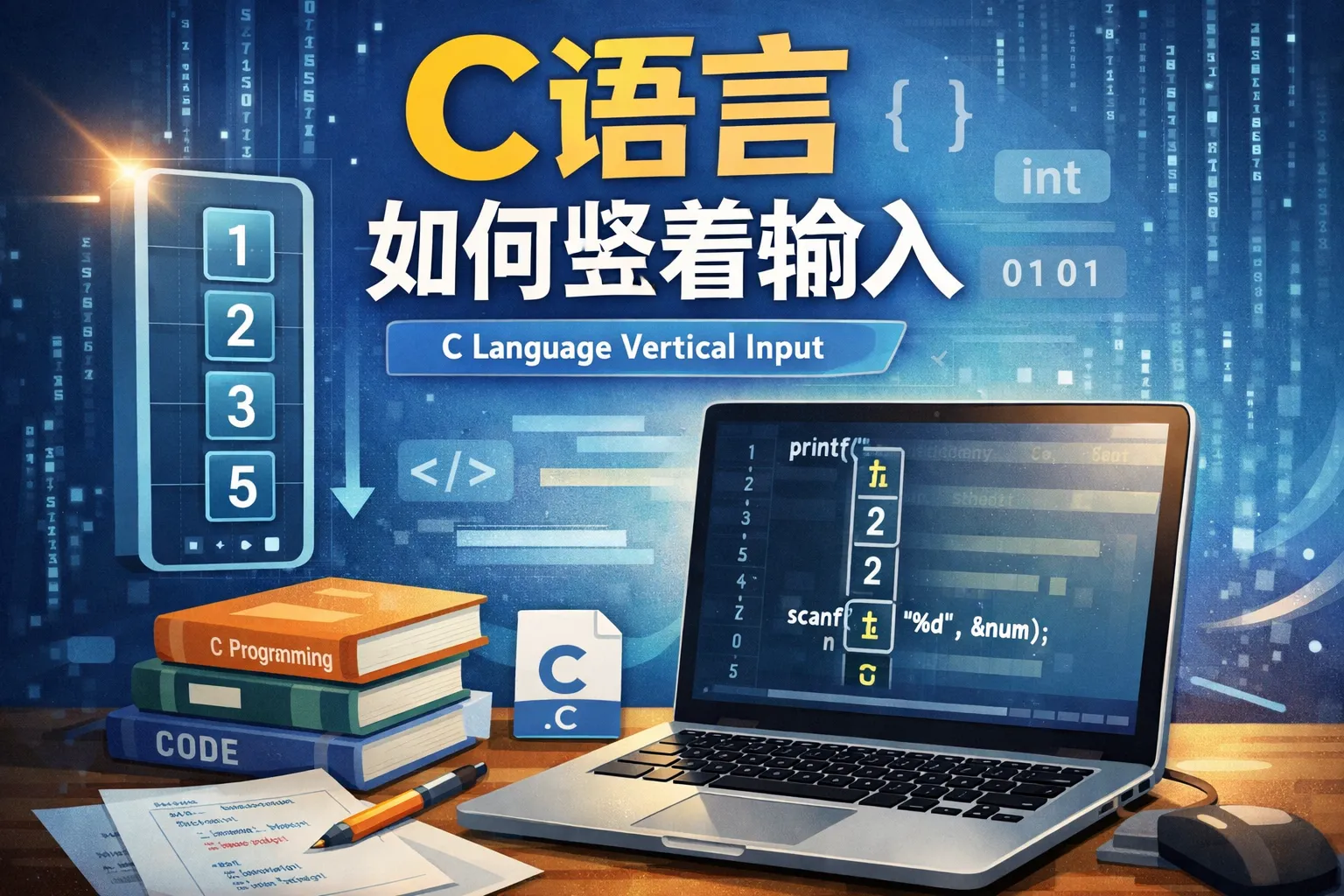 c语言如何竖着输入