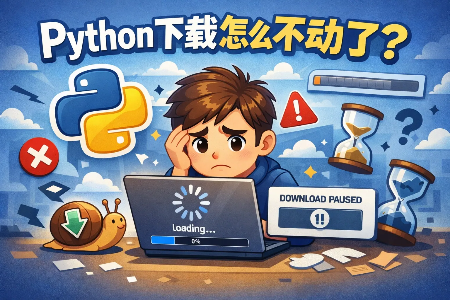 python下载怎么不动了