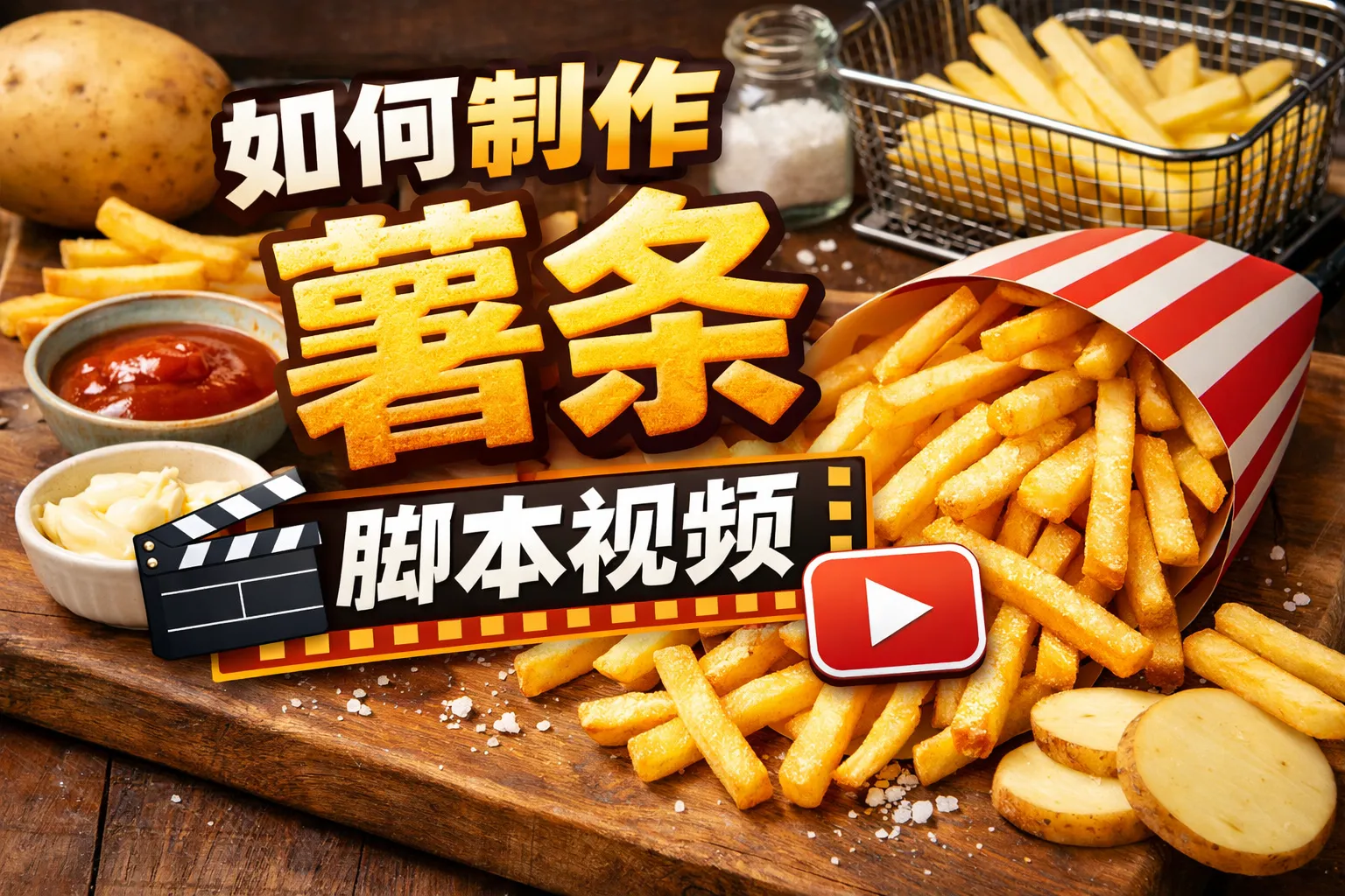 如何制作薯条脚本视频