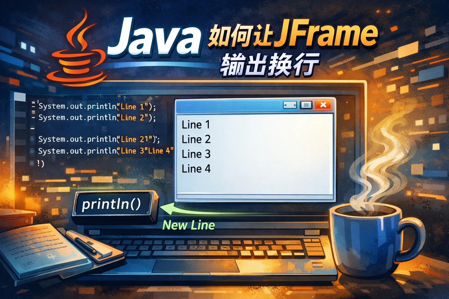 java如何让jframe输出换行