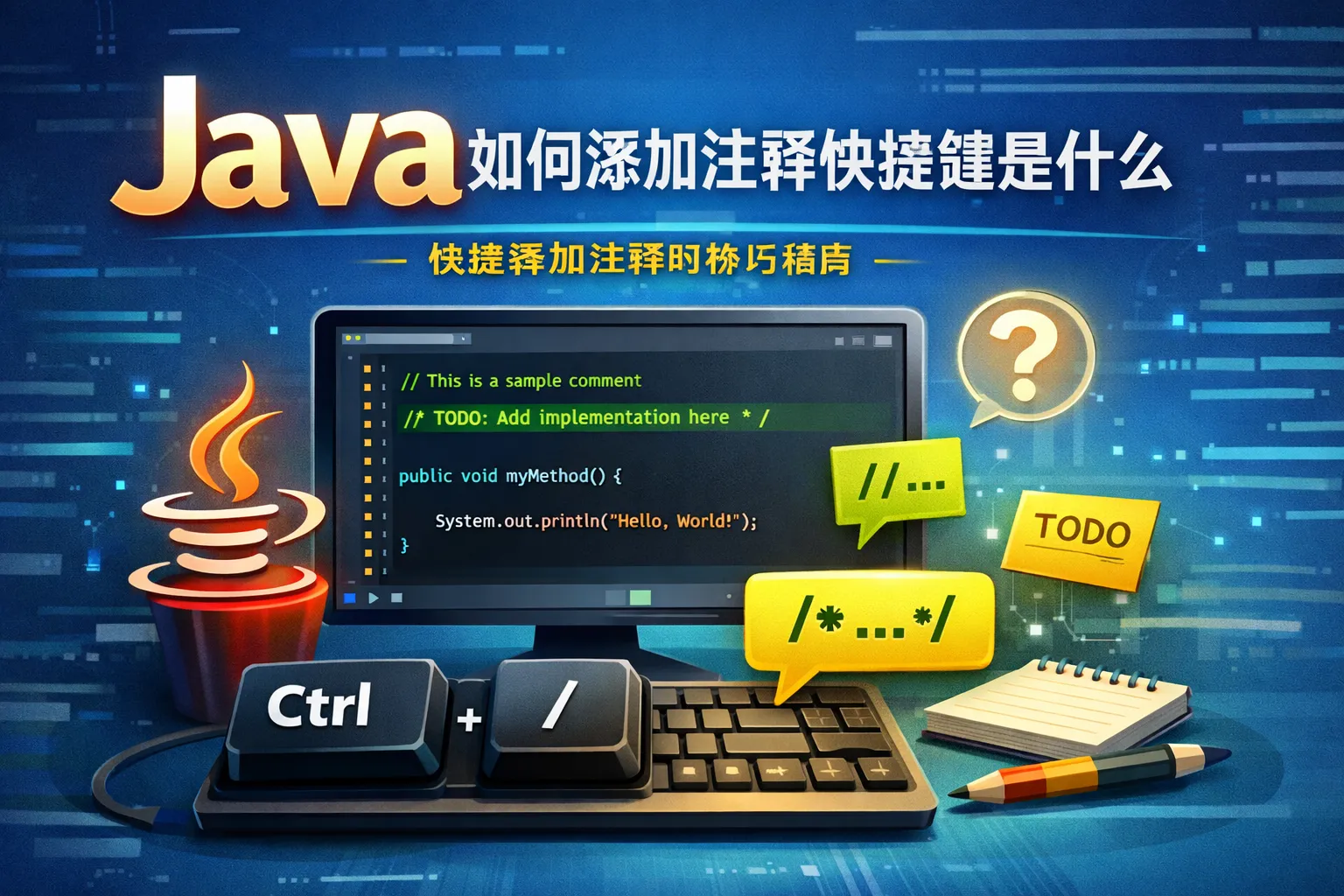 java 如何添加注释快捷键是什么