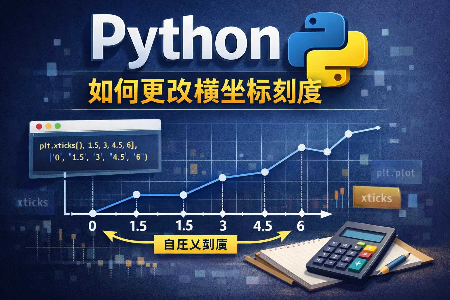python如何更改横坐标刻度