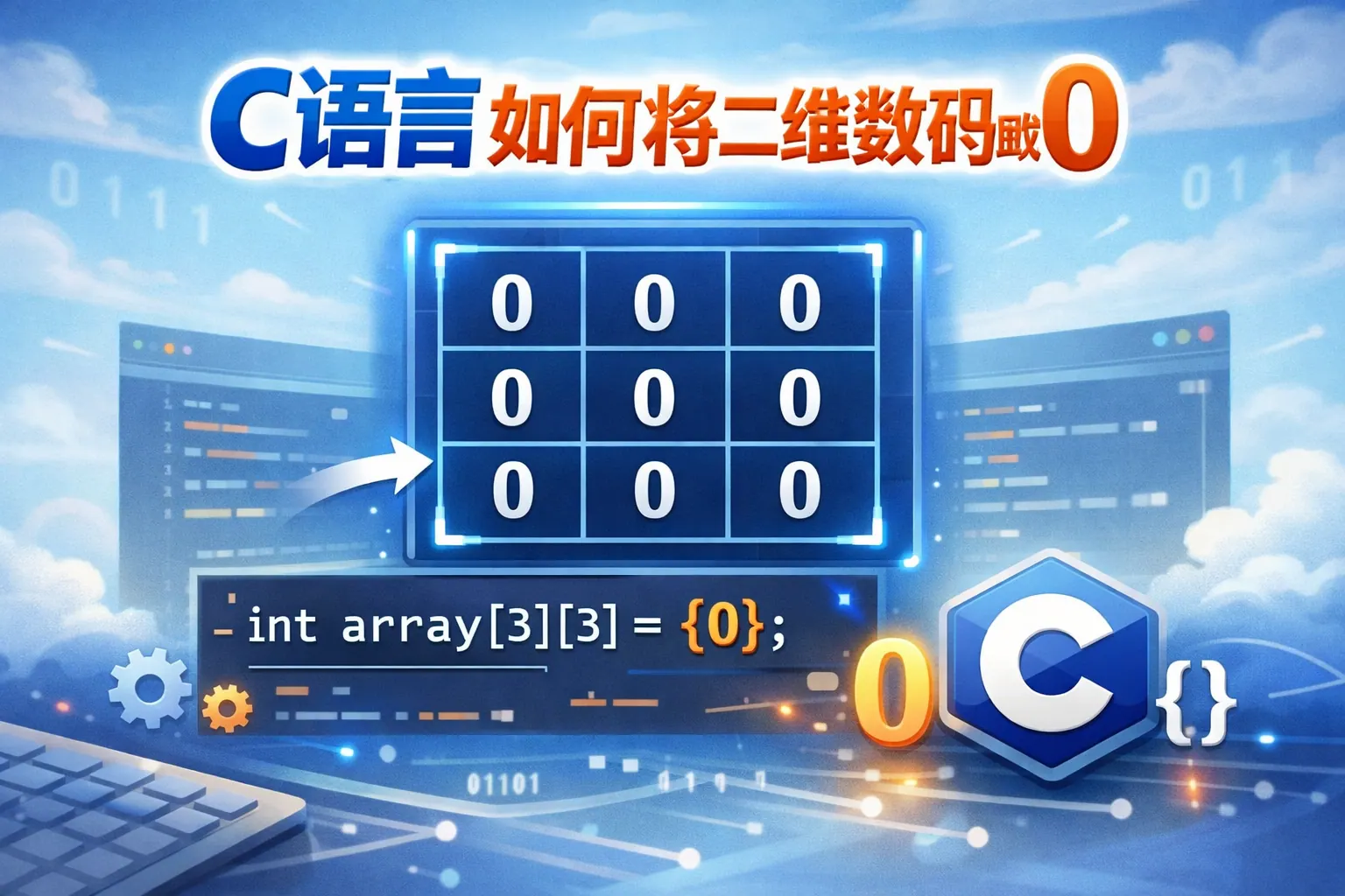c语言如何将二维数组赋为0