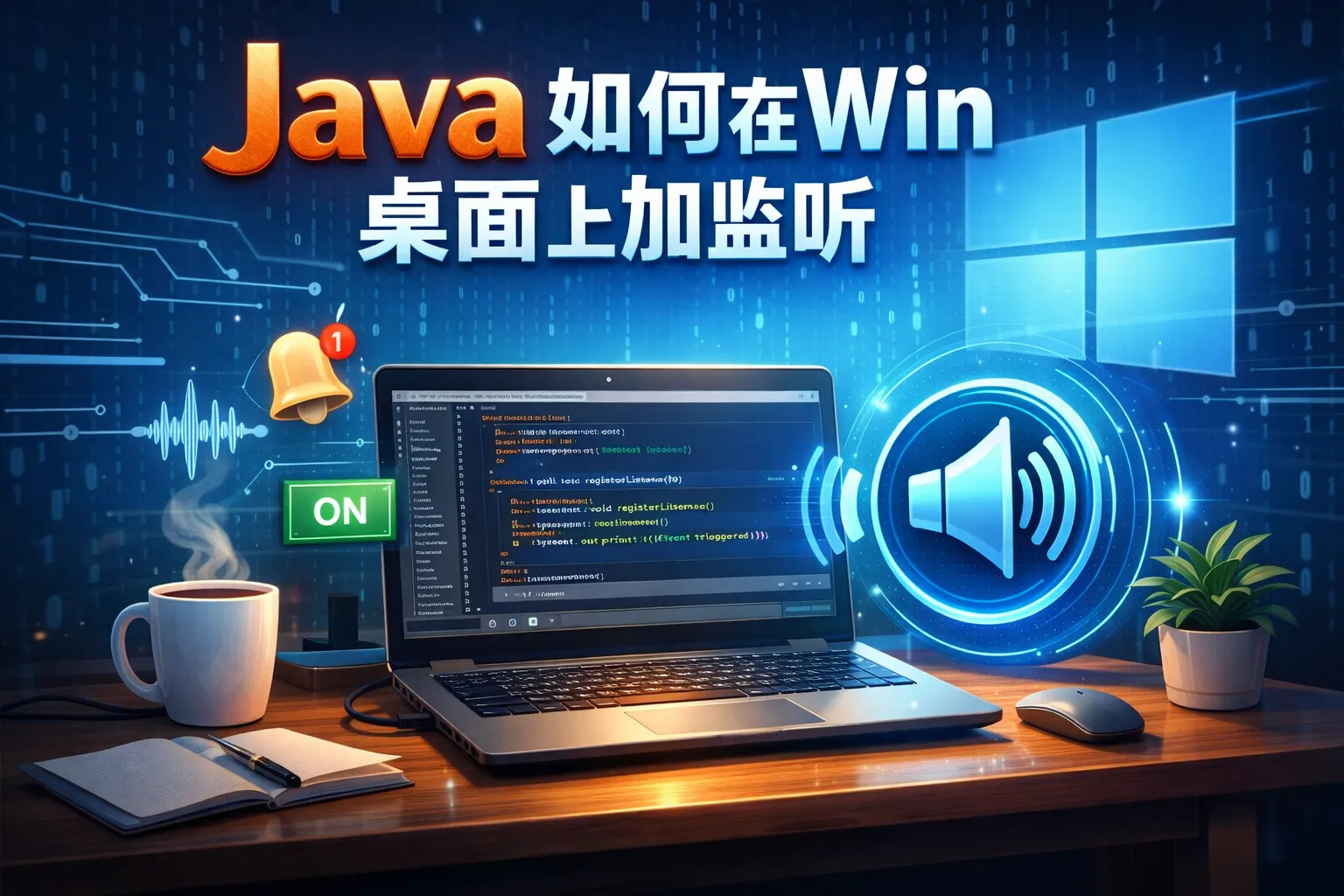 java如何win桌面上加监听