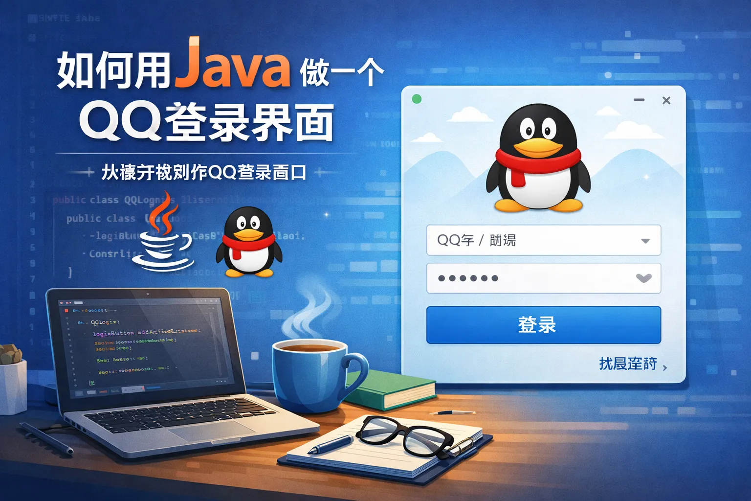 如何用java做一个QQ登录界面