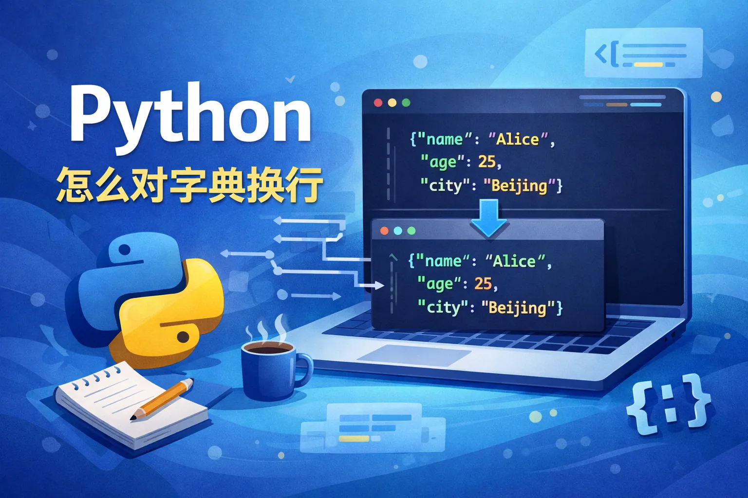 python怎么对字典换行