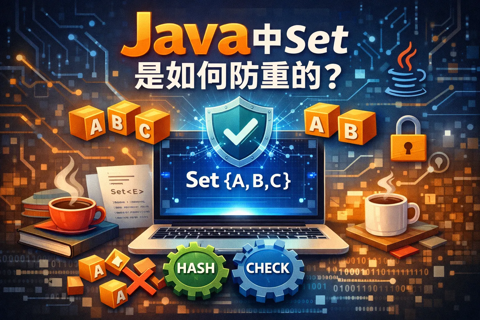 java中set是如何放重的