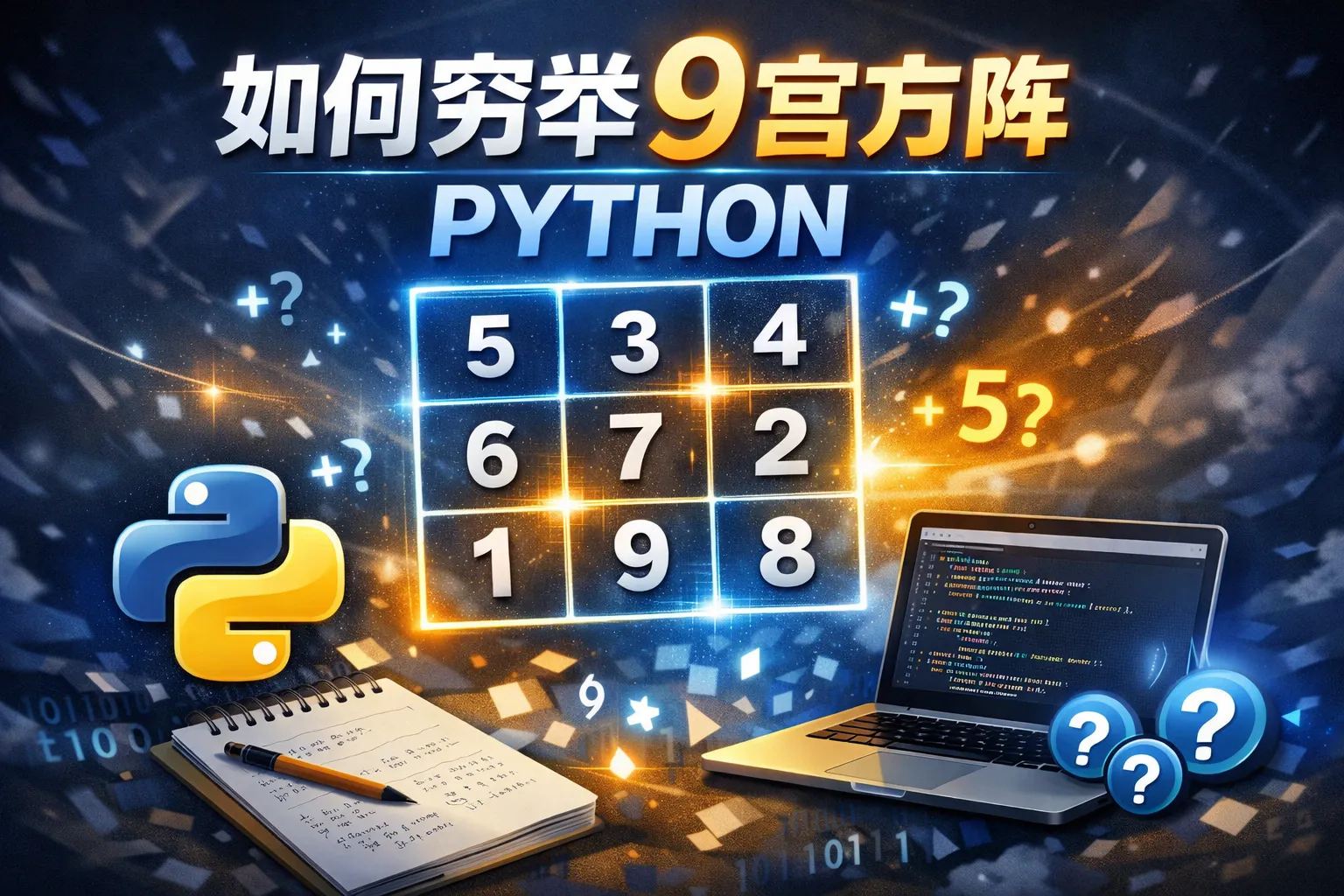 如何穷举9宫方阵 python