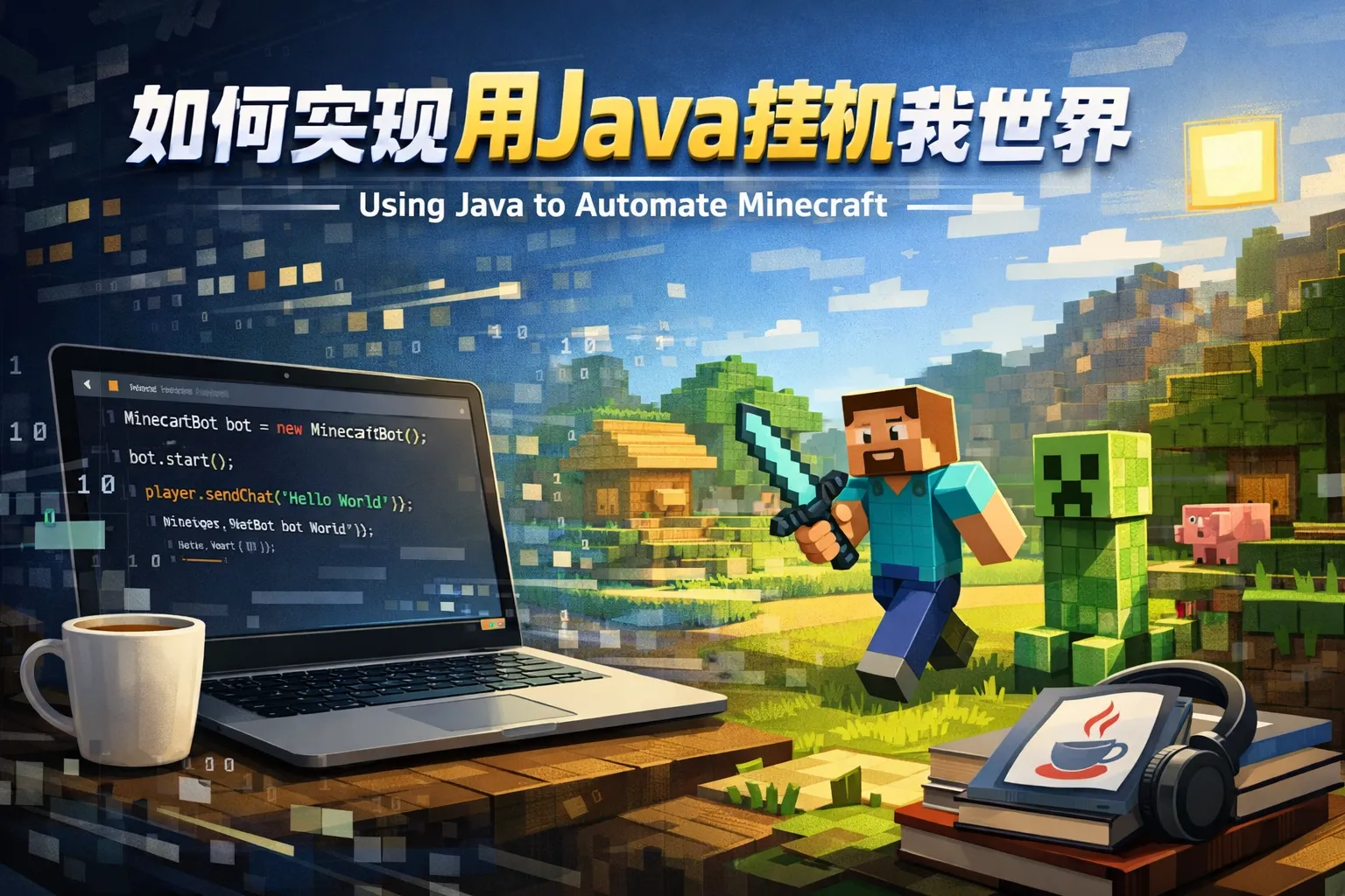 如何实现用java挂机我的世界