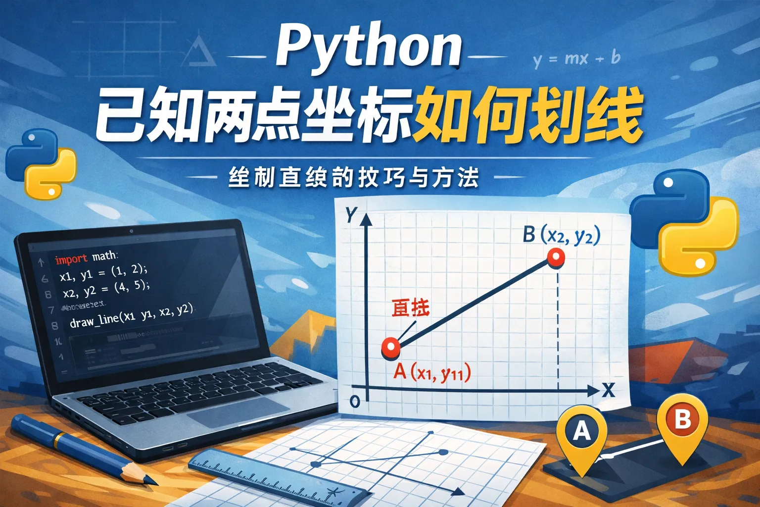 Python已知两点坐标如何划线