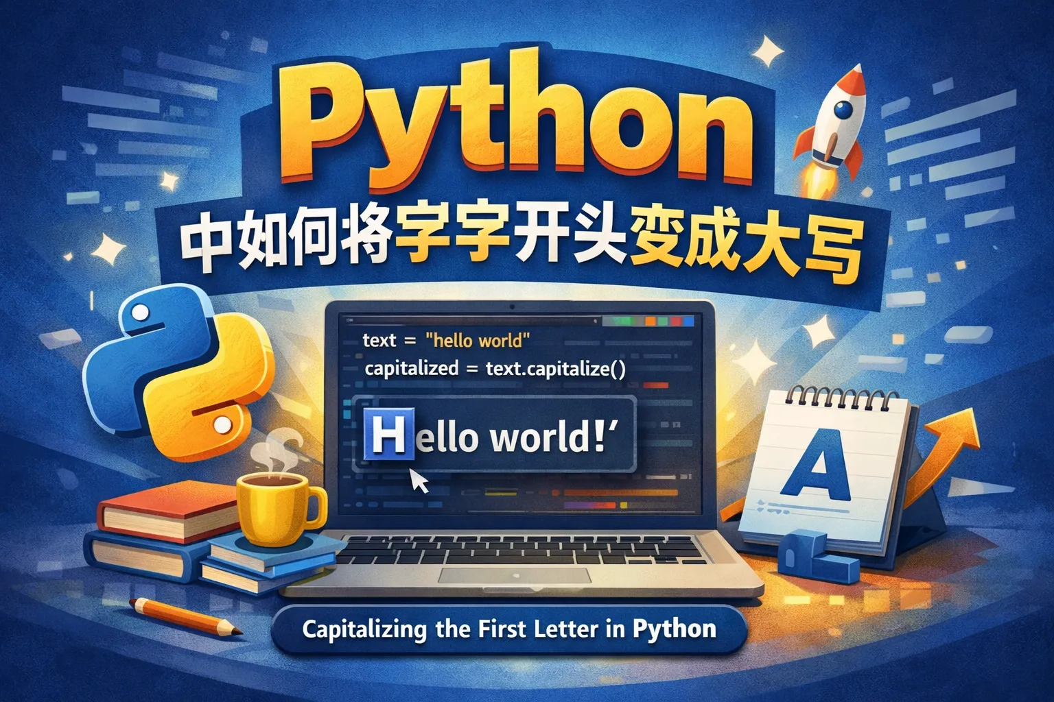 python中如何将字符开头变成大写