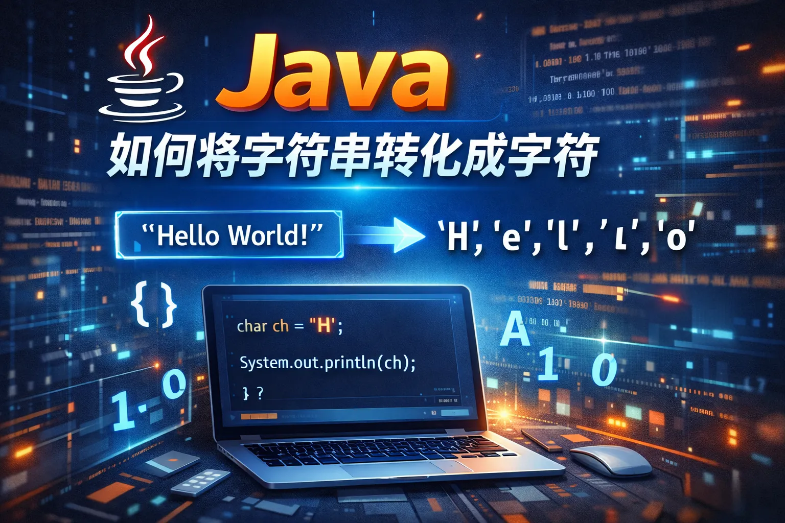 java如何将字符串转化成字符