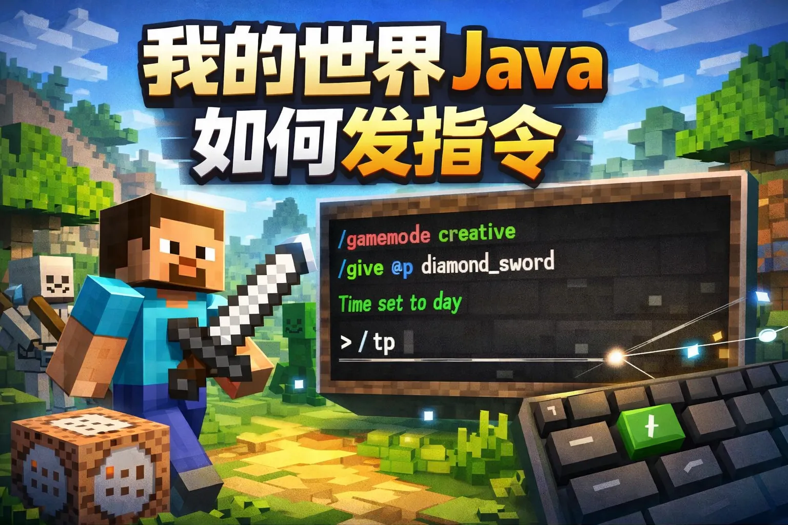 我的世界java如何发指令