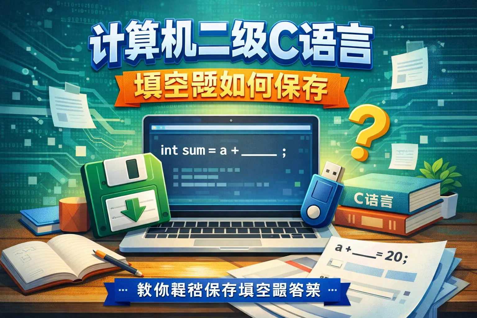 计算机二级c语言填空题如何保存