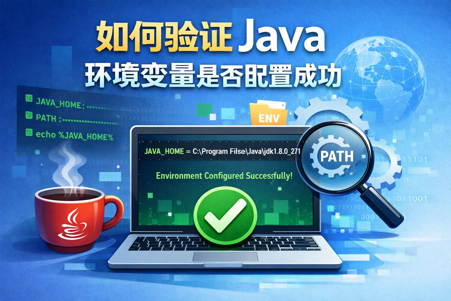 如何验证java环境变量是否配置成功