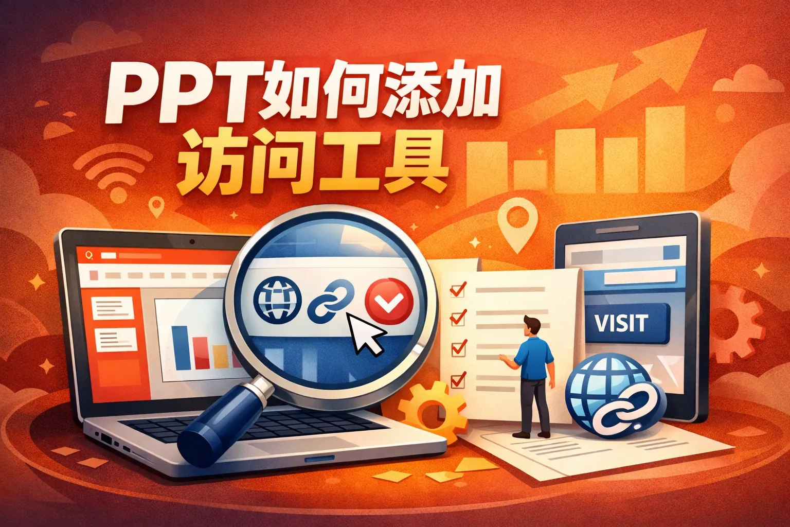 ppt如何添加访问工具