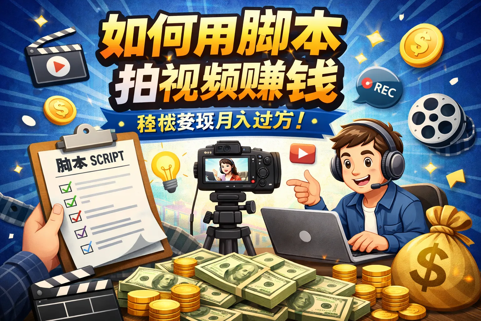 如何用脚本拍视频赚钱