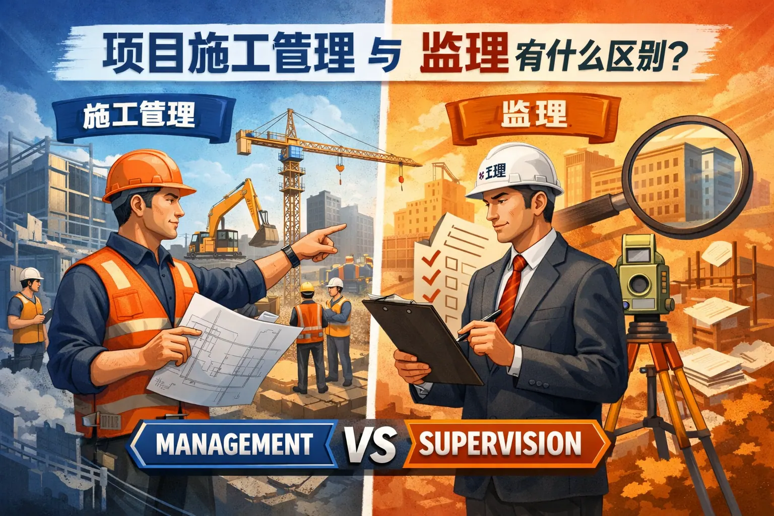 项目施工管理与监理有什么区别