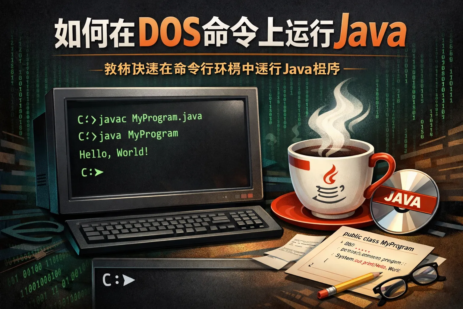 如何在dos命令上运行java