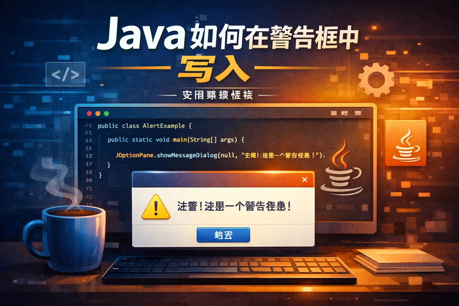 java如何在警告框中写入