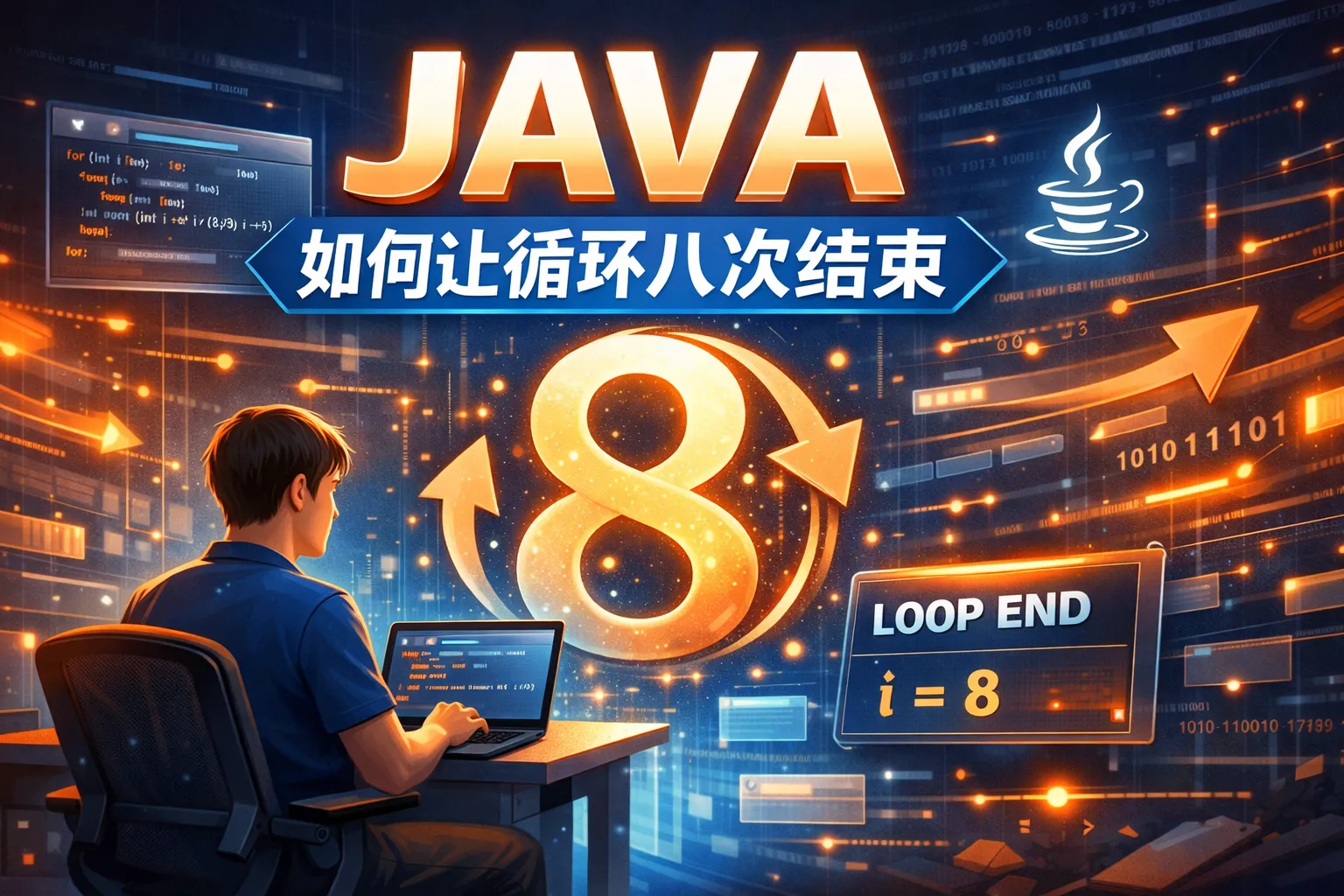 JAVA如何让循环八次结束