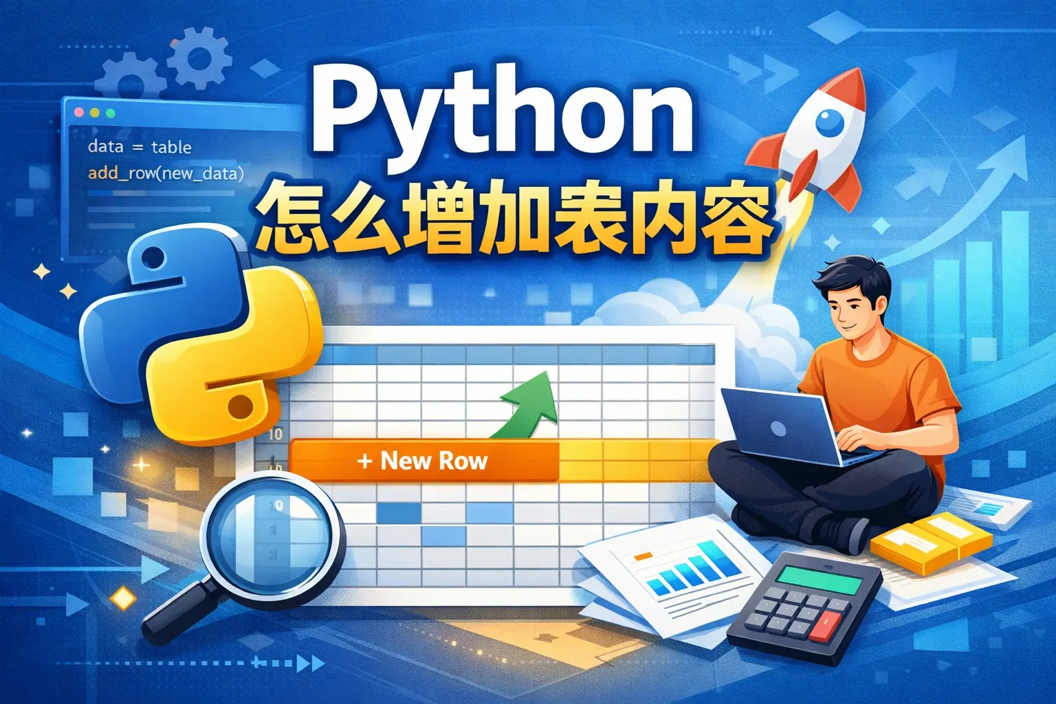 python怎么增加表内容