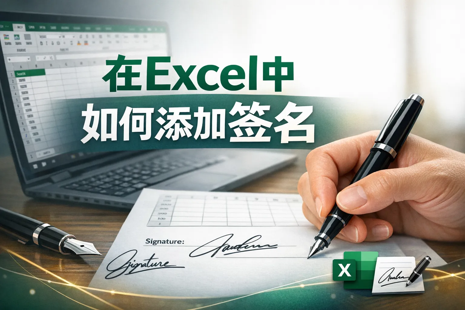 在excel中如何添加签名