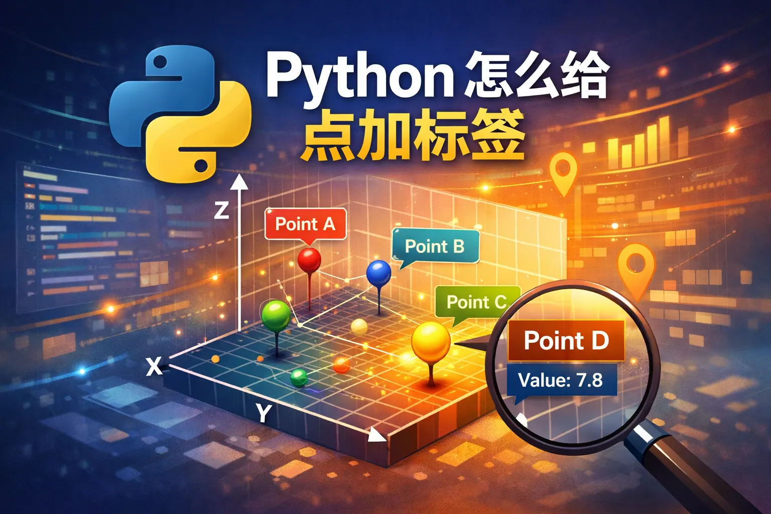 python 怎么给点加标签