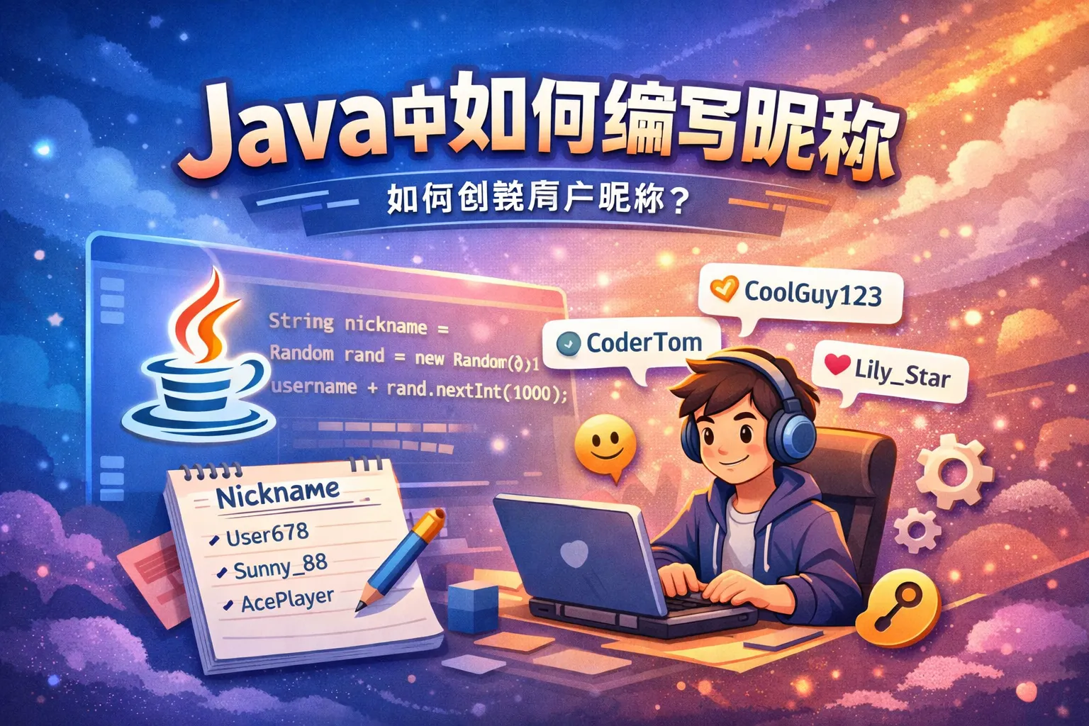java中如何编写昵称