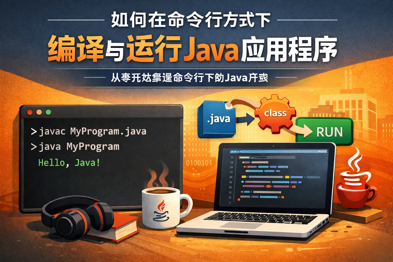 如何在命令行方式下编译与运行java应用程序