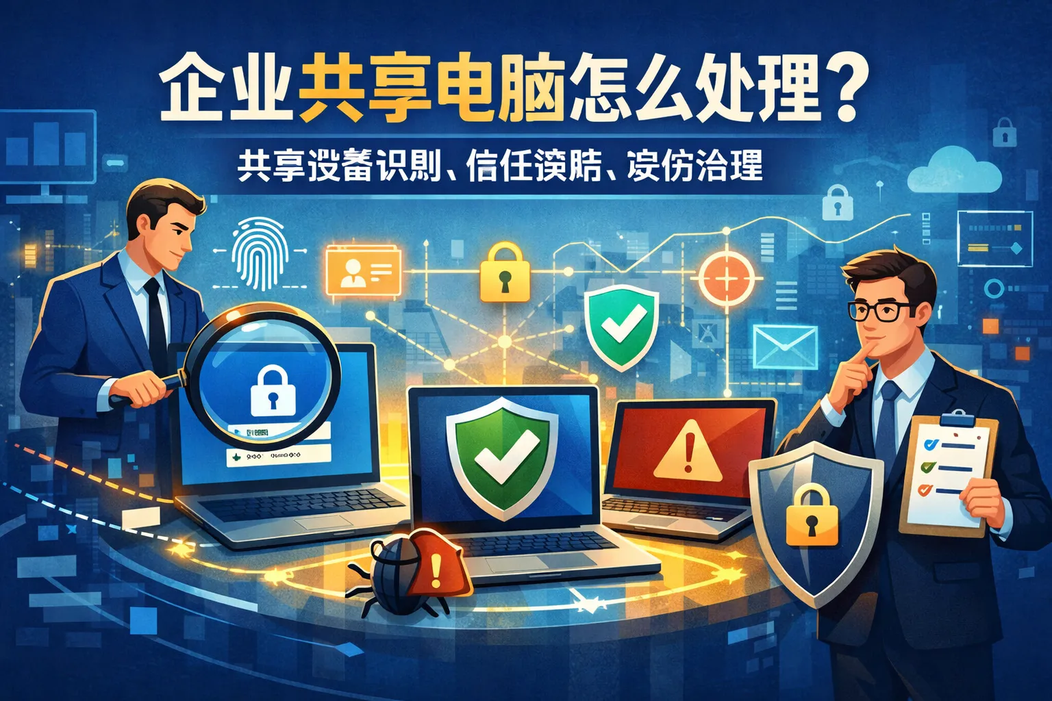 企业共享电脑怎么处理?共享设备识别、信任策略、误伤治理
