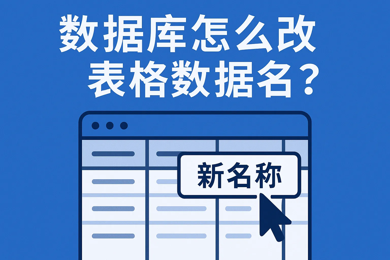 数据库怎么改表格数据名